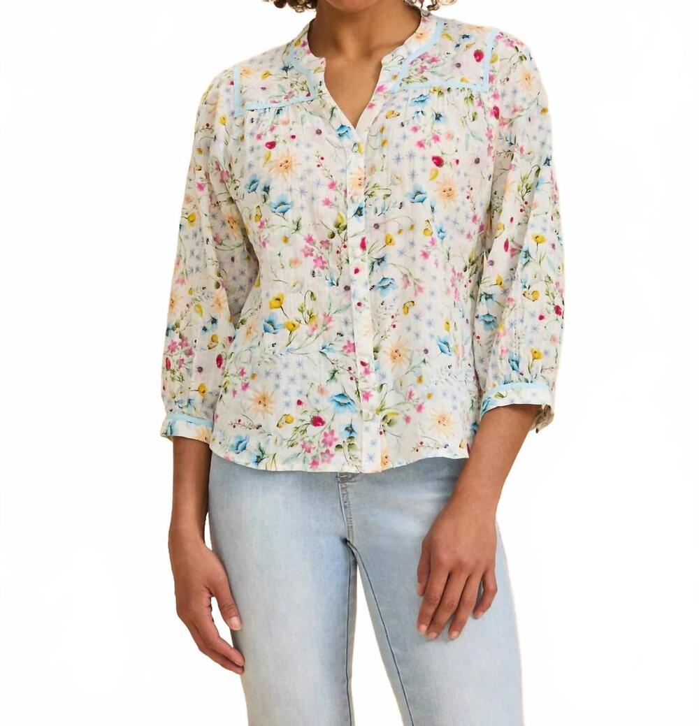 NEW FDJ three quarter sleeve shirt in spring solstice floral